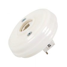 Розетка ретро фарфоровая компьютерная RJ45 без подъемной рамки, белый, ТМ МЕЗОНИНЪ