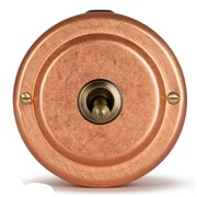 Переключатель тумблерный с гайкой 1кл (проходной) 10А, цвет "Nat copper", VINTAGE-BRASS